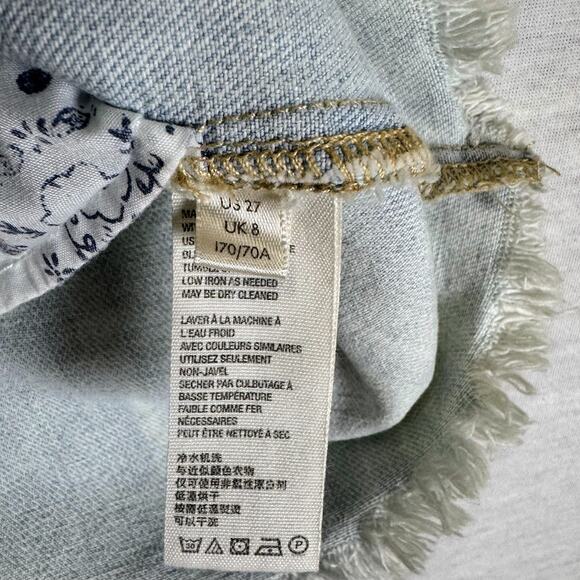 We The Free Denim Mini Skirt Pleated Light Wash Women's Size 27 - Picture 6 of 8